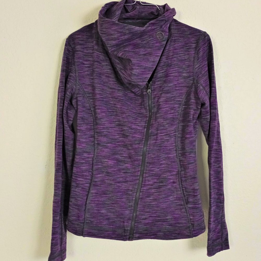 Lucy S Zip up Heathered Purple cowl Zip up Jacket